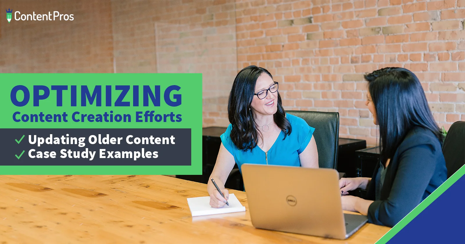 Optimizing content creation efforts by updating older content with case study examples