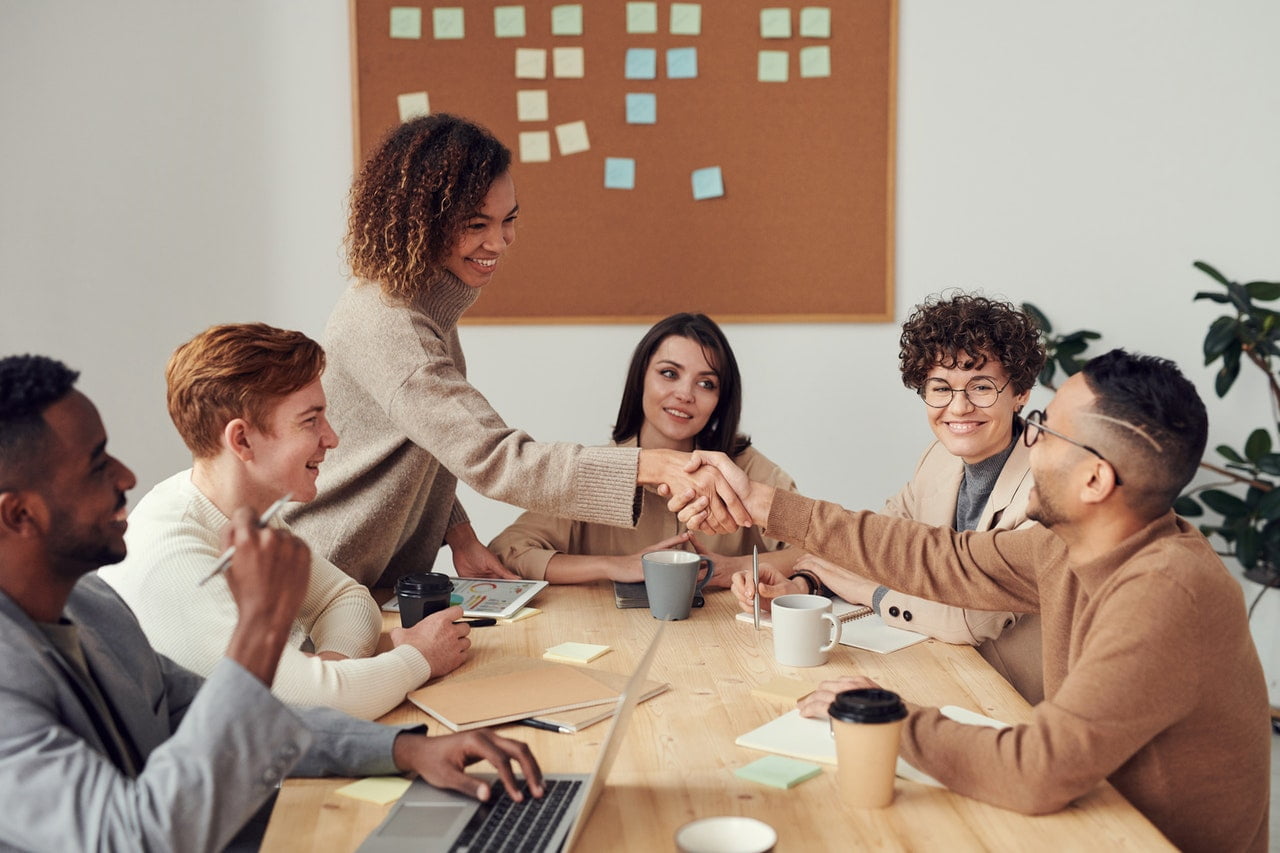 diverse team having a meeting