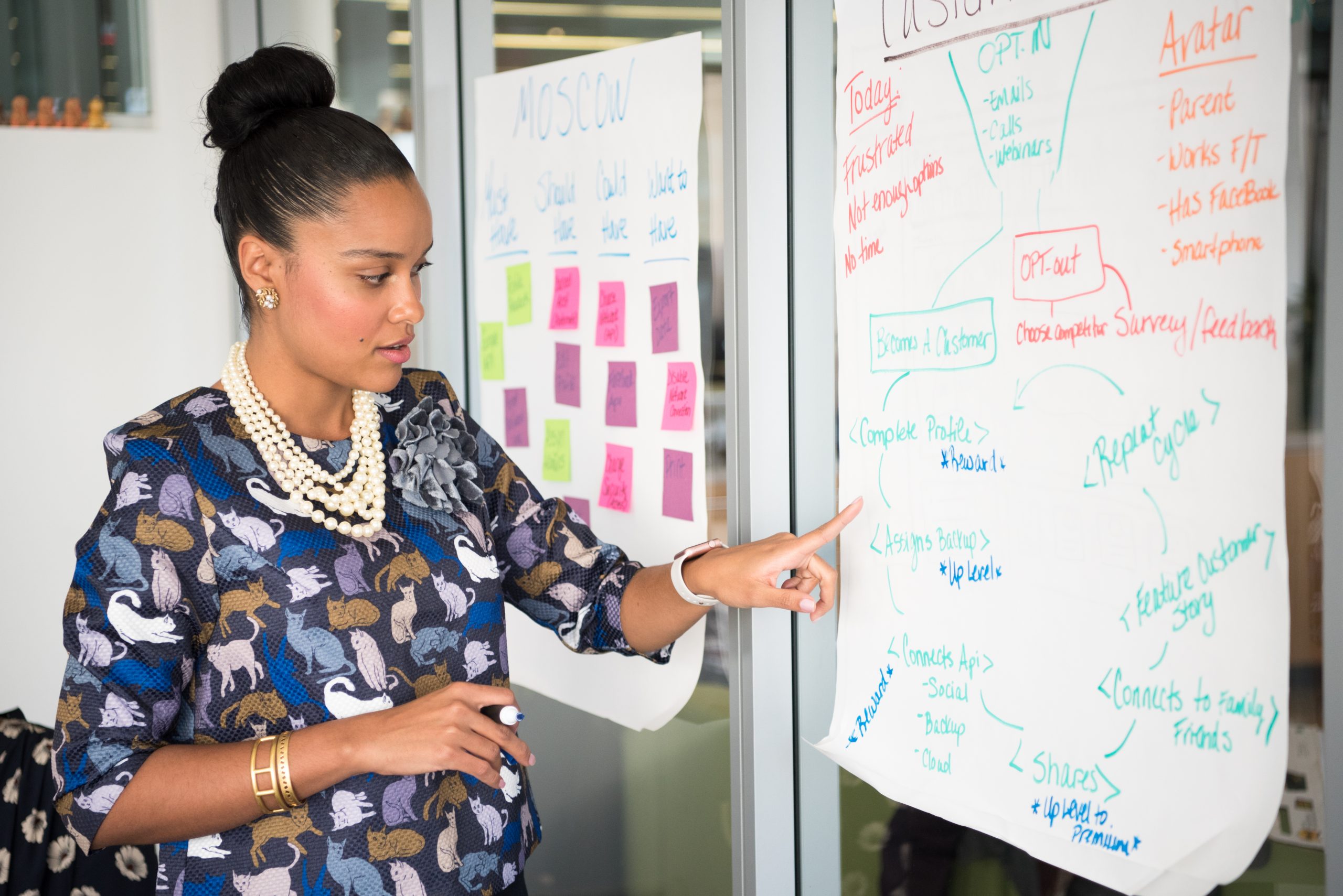 woman developing a strategy