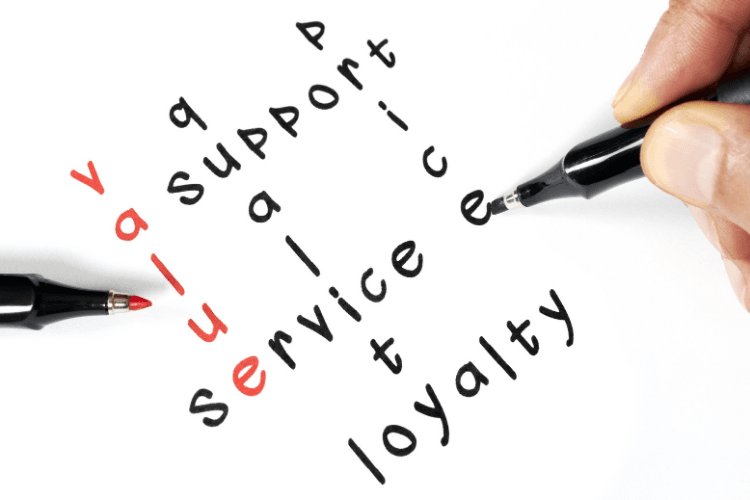 Value proposition, service, loyalty, quality, support, price