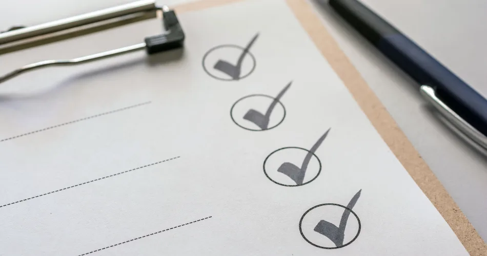 An image of a checklist for a content evaluation