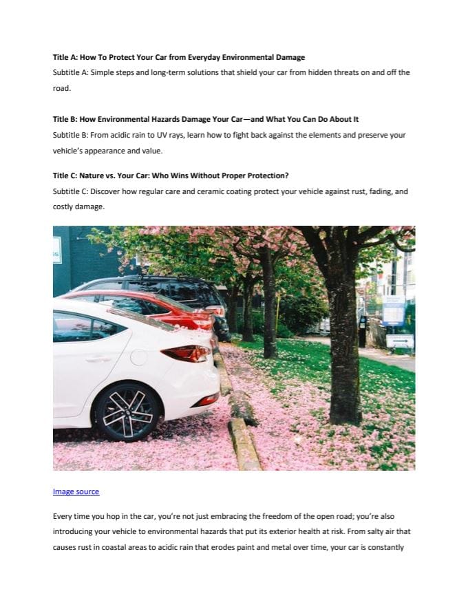 Environmental Auto Protection